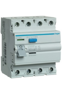 ПЗВ 4x25 А, 30 mA, AC, 4м Hager ПЗВ 4x25 А, 30 mA, AC, 4м Hager