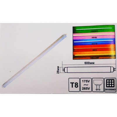 LED лампа Т8 синя 9W 630LM 600мм LM376 LED лампа Т8 синя 9W 630LM 600мм LM376
