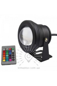 Світильник садовий 10W 900LM 85-265V 6500К IP54 пульт RGB чорний LM3702