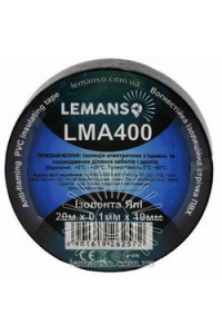 Ізоляційна стрічка Стандарт 30м чорна 0,13х19 LMA006 LEMANSO Ізоляційна стрічка Стандарт 30м чорна 0,13х19 LMA006 LEMANSO