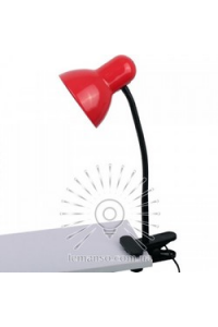 LMN097 Настільна лампа 60W Е27 прищіпка червоний