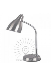 LMN100 Настільна лампа 60W E27 срібна з вимикачем