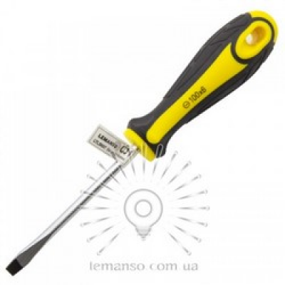 Викрутка плоска 6х100 жовто-чорна LEMANSO LTL30007 