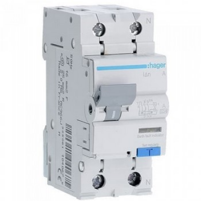 Диф.авт.вимикач 1+N, 20А,30mA,C 6kA hager Диф.авт.вимикач 1+N, 20А,30mA,C 6kA hager