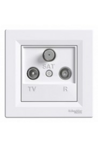 Розетка TV/R/SAT кінцева (1дБ) біл. Аsfora Schneider Electric Розетка TV/R/SAT кінцева (1дБ) біл. Аsfora Schneider Electric