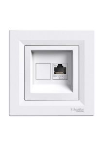 Розетка комп'ютерна RJ45 кат.5е UTP біла Аsfora Schneider Розетка комп'ютерна RJ45 кат.5е UTP біла Аsfora Schneider