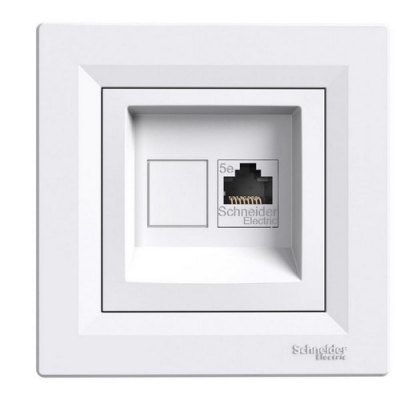 Розетка комп'ютерна  RJ45 кат.5е UTP біла Аsfora Schneider