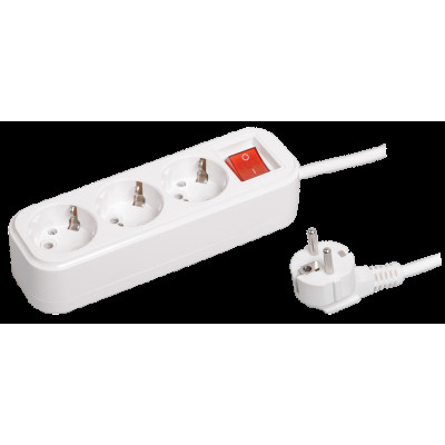 Подовжувач П03В 3 місця 2P+PE/5м 3х1мм2 10А/250В з вим.ECO UEC