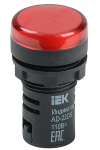 Лампа AD-22DS LED-матриця d22мм червоний 24В AC/DC IEK Лампа AD-22DS LED-матриця d22мм червоний 24В AC/DC IEK