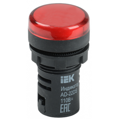 Лампа AD-22DS LED-матриця d22мм червоний 24В AC/DC IEK