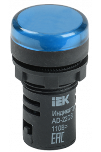 Лампа AD-22DS LED-матриця d22мм синій 12В AC/DC IEK Лампа AD-22DS LED-матриця d22мм синій 12В AC/DC IEK