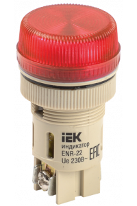 Лампа ENR-22 сигнальна d22мм червоний неон/240В цилиндр IEK
