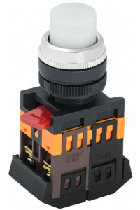 Кнопка ABLFP-22 біла d22мм неон/240В 1з+1р IEK