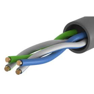 ITK Кабель зв'язку вита пара U/UTP, кат.5E 2х2х24(0,51мм)AWG solid, PVC, 500м, сірий внутрішній ITK Кабель зв'язку вита пара U/UTP, кат.5E 2х2х24(0,51мм)AWG solid, PVC, 500м, сірий внутрішній