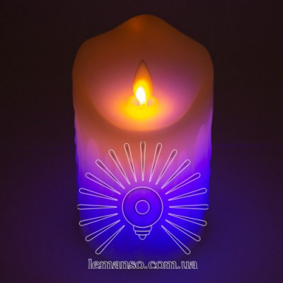 Свічка LED  75*125мм RGB 3xAAA (нема в компл.) IP20 / LM36007 (+пульт, еф. полум'я)