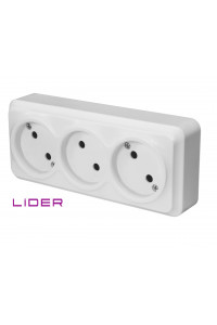 Розетка 3-місн (кераміка) NOVA LIDER LRО16-850 Розетка 3-місн (кераміка) NOVA LIDER LRО16-850
