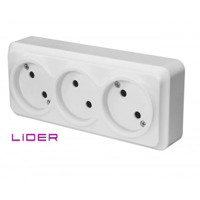 Розетка 3-місн (кераміка) NOVA LIDER LRО16-850 Розетка 3-місн (кераміка) NOVA LIDER LRО16-850