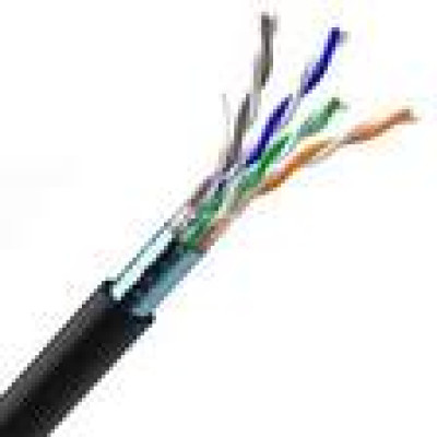 Кабель зв'язку вита пара F/UTP, кат.5E 4х2х24(0,51мм)AWG,РЕ 305м, чорний зовнішній (ЗЗКМ)