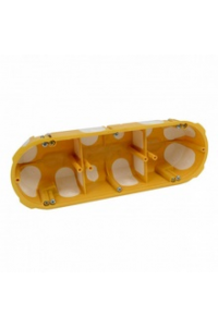 Коробка приладова, гіпс потрійна з еластичними вводами ПВХ;жовта,213х70х50мм KPL64-50/3LD_NA