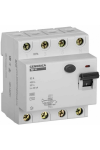 Пристрій зах. відкл. SB-L9M 4P 63A 30mA Tип AC 6kA GENERICA АКЦІЯ Пристрій зах. відкл. SB-L9M 4P 63A 30mA Tип AC 6kA GENERICA АКЦІЯ