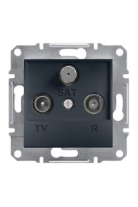 Розетка TV/R/SAT кінцева (1дБ) антрацит. Аsfora Schneider Electric