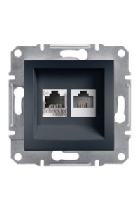 Розетка комп+телефон RJ11+RJ45 кат.5 UTP  антрацит. Аsfоra Schneider Electric