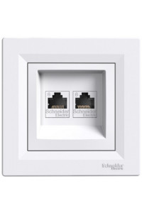 Розетка комп'ютерна подвійна RJ45 кат.6 UTP біл. Аsfоra Schneider Electric