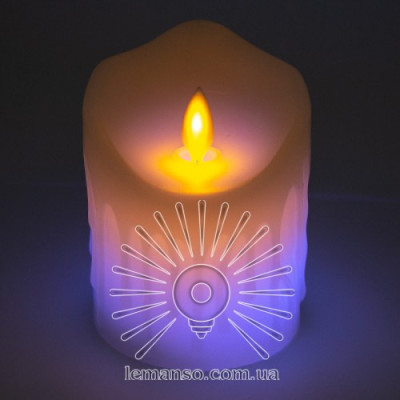 Свічка LED  75*100мм RGB 3xAAA (нема в компл.) IP20 / LM36006 (+пульт, еф. полум'я)