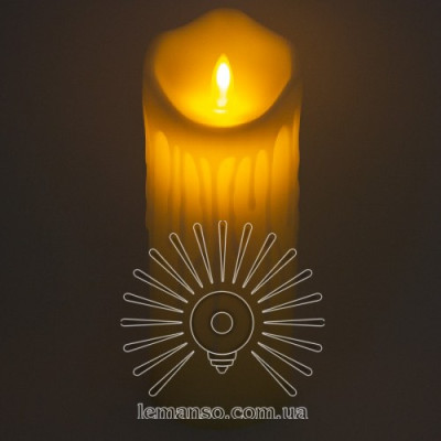Свічка LED 75*200мм 2700К 3xAAA (нема в компл.) IP20 / LM36005 (+пульт, еф. полум'я) Свічка LED 75*200мм 2700К 3xAAA (нема в компл.) IP20 / LM36005 (+пульт, еф. полум'я)
