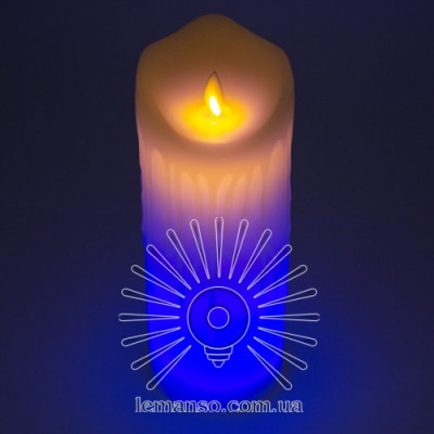 Свічка LED  75*200мм RGB 3xAAA (нема в компл.) IP20 / LM36010 (+пульт, еф. полум'я)
