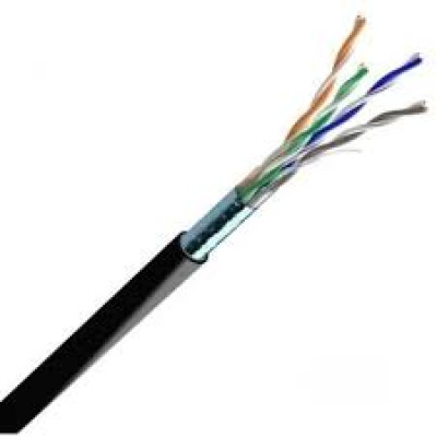 Кабель зв'язку вита пара F/UTP, кат.5E 4х2х24(0,51мм)AWG,РЕ 500м, чорний зовнішній ЗЗКМ