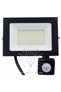 Прожектор 50W 6500К 5000LM IP54 датчик чорний LMPS105-55 Прожектор 50W 6500К 5000LM IP54 датчик чорний LMPS105-55