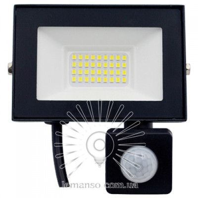 Прожектор 30W 6500К 1800LM IP54 датчик чорний LMPS106-30 Прожектор 30W 6500К 1800LM IP54 датчик чорний LMPS106-30