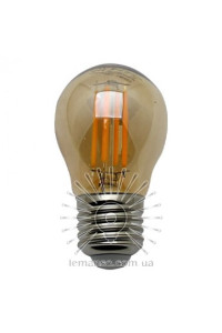 Філамент 4W G45 E27 320LM 2200K куля бурштинова, склоLM389 