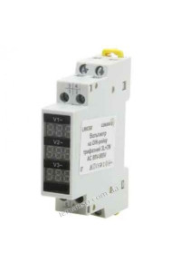 Вольтметр на DIN-рейку трифазний 3L+3N AC 80V-500V LM6360